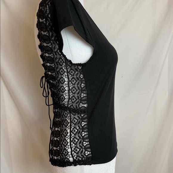 HIGH Demand Black Corset Style Jersey Top - Picture 5 of 7